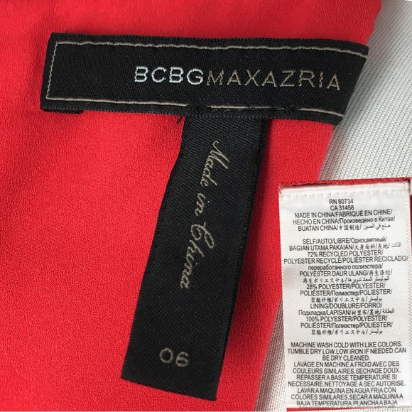 BCBGMaxAzria Mode Orange Coral Mod Tiered Open Back Retro Swing Dress size 6 - Picture 13 of 14